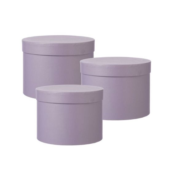Symphony Round Lined Hat Box - Lilac - Set of 3