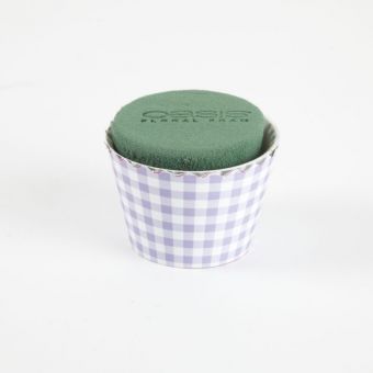 OASIS® Ideal Floral Foam Maxlife Cupcakes - Lilac Gingham - 8cm (Pack of 6)