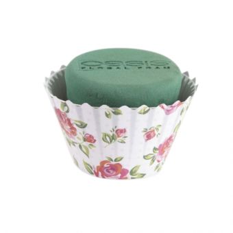 OASIS® Ideal Floral Foam Maxlife Cupcakes - Pink Large Rose - 12cm (Pack of 6)
