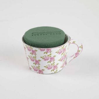 OASIS® Ideal Floral Foam Maxlife Tea Cups - Pink Rose - 8cm (Pack of 6)