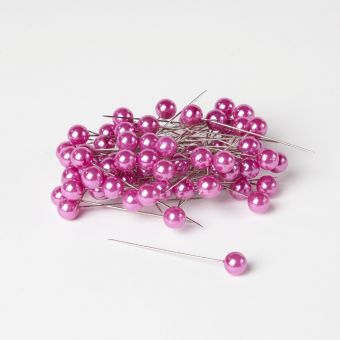 Round Headed Pearl Pins - Lavender - 65mm x 10mm 