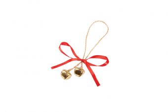 Hanging Sleigh Bells (Pack of 12) - Gold - 2cm