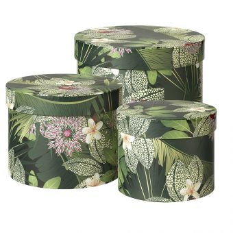 Fauna Lined Hat Boxes (Set of 3)