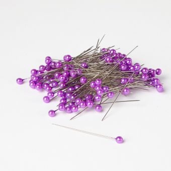 Round Headed Pearl Pins - Lavender - 65mm x 6mm 