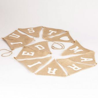 Just Married Burlap Bunting - 18 x 20cm