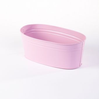 Matisse Oval Tin Trough (Lined) - Pink - 24cm x 12cm x 9cm
