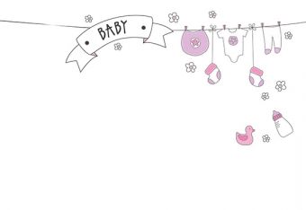 Baby Girl - Clothes Line Classic Worded Card 