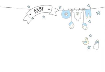 Baby Boy - Clothes Line Classic Worded Card 