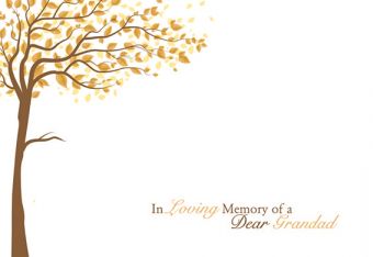 In Loving Memory of a Dear Grandad - Brown Tree Remembrance Card 