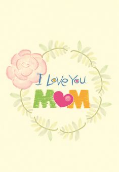 I Love You Mum Folded Worded Card