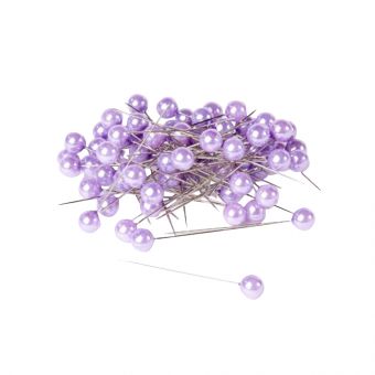 Rounded Headed Pearl Pins - Lilac - 65mm x 10mm 