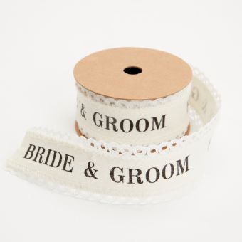 Lace Ribbon Bride & Groom