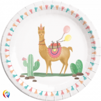 Llama paper plates