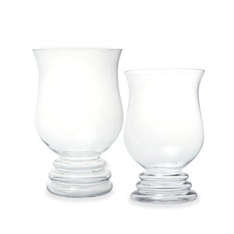 Double Footed Hurricane Glass Vase
