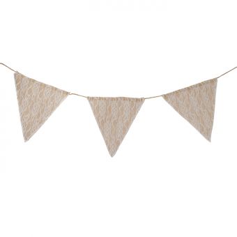 Burlap and Lace Bunting