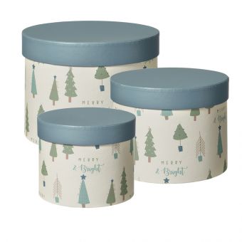 Lonesome Pine Lined Hat Boxes - Set of 3