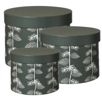 Noble Cone Lined Hat Boxes - Set of 3