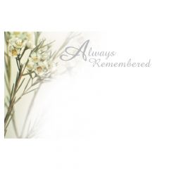 Always Remembered White Flower Card