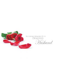 In Loving Memory of a Devoted Husband Red Roses