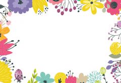 Bright Floral Border Classic Plain Card 