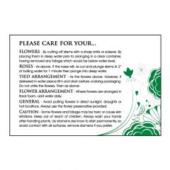 Designer Care Card - Caring For Flowers