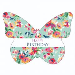 Happy Birthday - Butterfly and Flowers - Flower