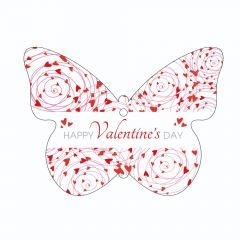 Happy Valentines Day - Heart Pattern - Butterfly 