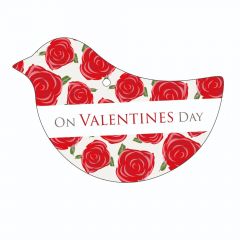 On Valentines Day - Red Roses - Bird