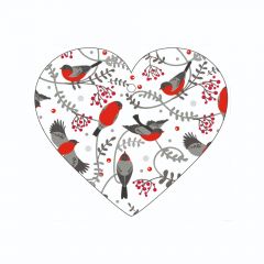 Christmas Birds and Berries - Heart