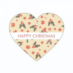 Happy Christmas - Holly - Heart