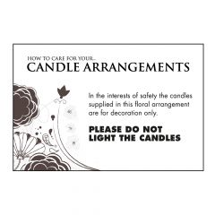 Candle Arrangement Care Card
