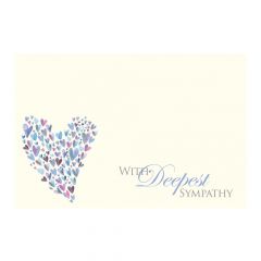 With Deepest Sympathy, Mini Blue Hearts (Pack of 50)