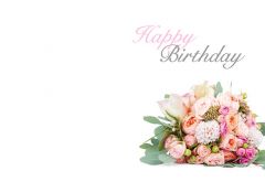 Happy Birthday - Flower Posy Classic Worded Card 