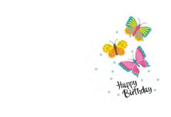 Happy Birthday - Butterflies Classic Worded Card 