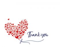 Thank You - Hearts Classic Worded Card 