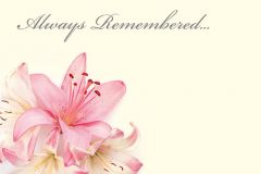 Always Remembered - Pink Lillies Remembrance Card 