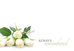 Always Remembered - White Roses Remembrance Card 