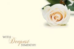 With Deepest Sympathy - Cream Rose Remembrance Card 