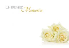 Cherished Memories - Ivory Roses Remembrance Card 