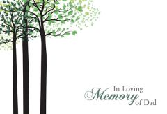 In Loving Memory of a Dad - Green Trees Remembrance Card 