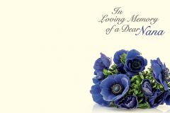 In Loving Memory of a Dear Nana - Anemone Posy Remembrance Card 