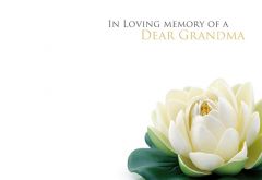 In Loving Memory of a Dear Grandma - Lotus Remembrance Card 