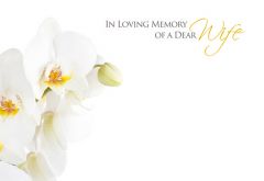 In Loving Memory of a Dear Wife - Orchid Remembrance Card 