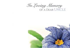 In Loving Memory of a Dear Uncle - Pansy Remembrance Card 