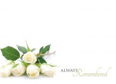 Always Remembered - White Roses Large Remembrance Card 