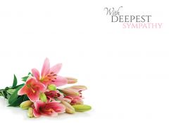 With Deepest Sympathy - Lillies Large Remembrance Card 