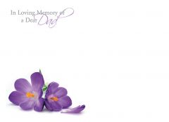 In Loving Memory of a Dad - Purple Crocus Large Remembrance Card 