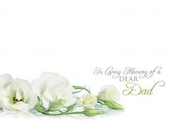In Loving Memory of a Dad - Ivory Flowers Large Remembrance Card 