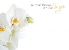 In Loving Memory of a Dear Wife - Orchid Large Remembrance Card 