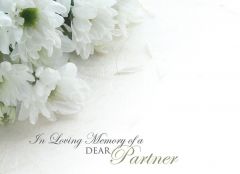 In Loving Memory of a Dear Partner - White Daisies Large Remembrance Card 